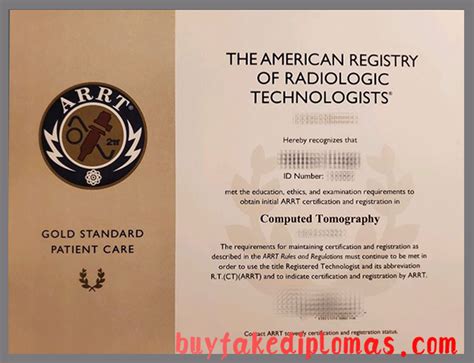 Fake American Registry Of Radiologic Technologists Certificate Buy
