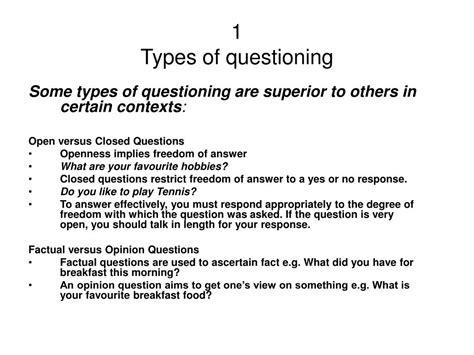 Types Of Questions