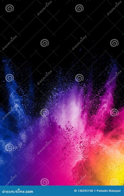 Color Powder Explosion Cloud On Black Background Stock Photo Image