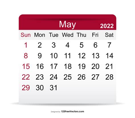 Free May 2022 Calendar