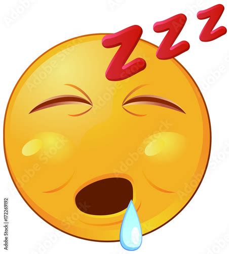 Sleeping Emoji Or Emoticon With Dripping Saliva Vector Image Stock