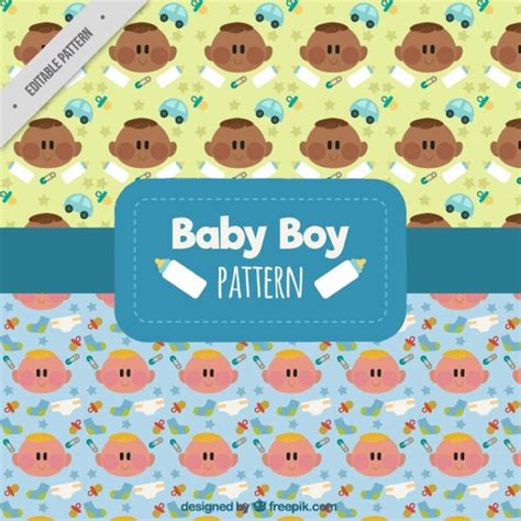 Free Vector Cute Baby Patterns With Accessories
