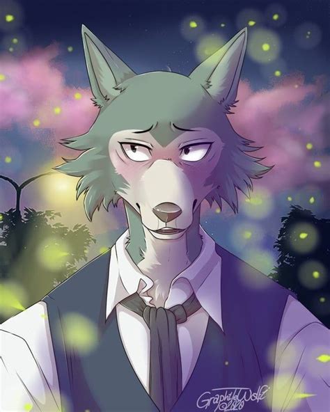 The Wolf Is Wearing A Vest And Tie With His Eyes Wide Open In Front Of