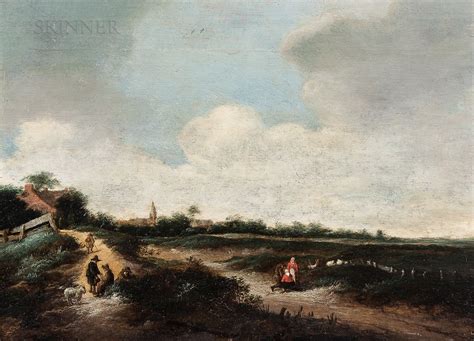 Haarlem School Mid 17th Century Landscape With Figures And Livestock