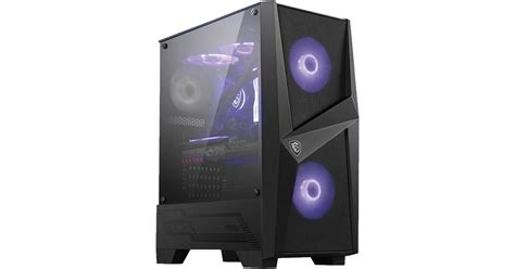 Msi Mag Forge 100m Mid Tower Gaming Computer Case Black 2x 120mm Rgb