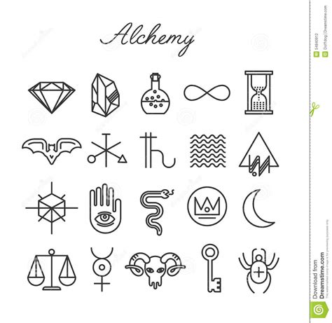 Alchemy Icon Set Stock Vector Illustration Of Retro 54840912