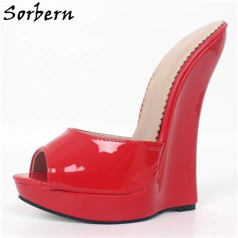 Sorbern 18cm High Heel Mules Women Slippers Sexy Mistress Hi Heel Stiletto