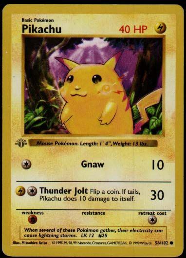 I'd just assume that all of the pokemon cards made in the 1st edition tcg pack could be considered the first pokemon cards. first ever pokemon card.. still remember it like it was yesterday | Pikachu pokemon card, Old ...