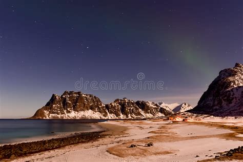 Utakleiv Beach Lofoten Islands Norway Stock Image Image Of Borealis