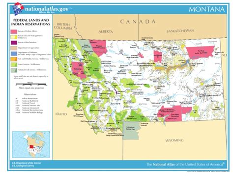 Map Of Montana Federal Lands And Indian Reservations Montana