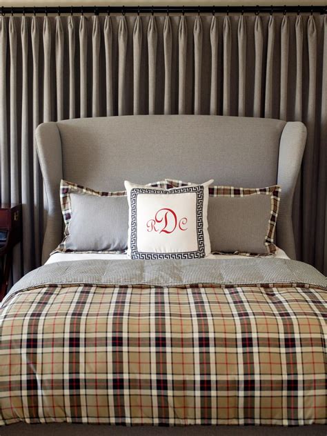 Plaid Of Course Upholstered Headboard Bedroom Design