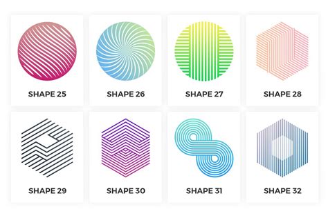 96 Unique Geometric Shapes Custom Designed Graphic Objects ~ Creative