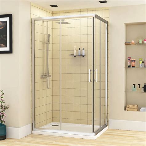 plaza 1000 x 700mm rectangular corner entry shower enclosure sliding door shower enclosure