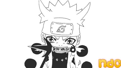Speed Drawing Chibi Sage Of Six Paths Mode Naruto Uzumaki From Naruto