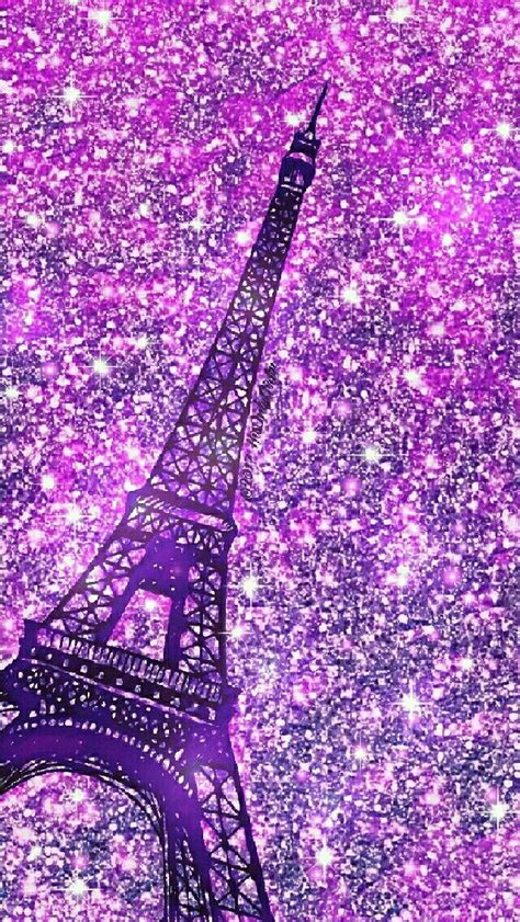 Purple Eiffel Tower Iphoneandroid Glitter Wallpaper I