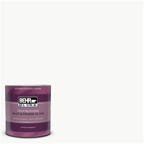 **behr ultra is ul greenguard gold certified for low chemical emissions. BEHR ULTRA 1 qt. Ultra Pure White Eggshell Enamel Interior ...
