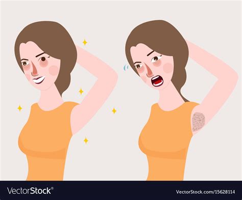 Girl Woman Armpit Smell Body Bad Deodorant Vector Image