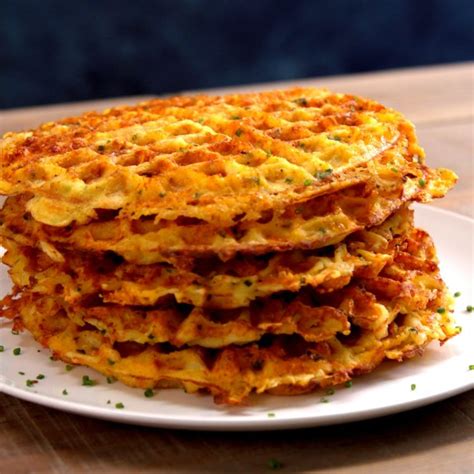 Get the recipe from delish. Egg & Cheese Hash Brown Waffles
