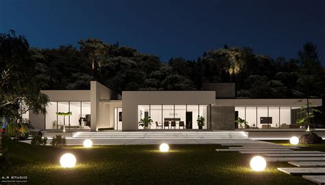 Minimalist Villa On Behance Modern House Facades Minimalist