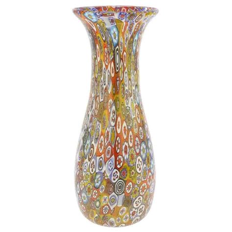 Glassofvenice Murano Glass Golden Quilt Millefiori Decanter Etsy Murano Glass Vase Murano
