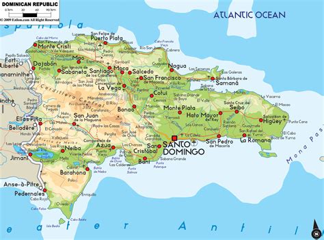 Road Map Of Dominican Republic Cities And Towns Map