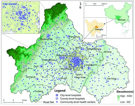 Overview Of Chengdu And Distribution Of Healthcare Institutions Download Scientific Diagram