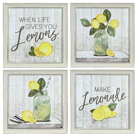 Looking for the best lemon pictures, photos & images? Lemon 4-pc. Framed Art Prints | Kirklands in 2020 | Lemon ...