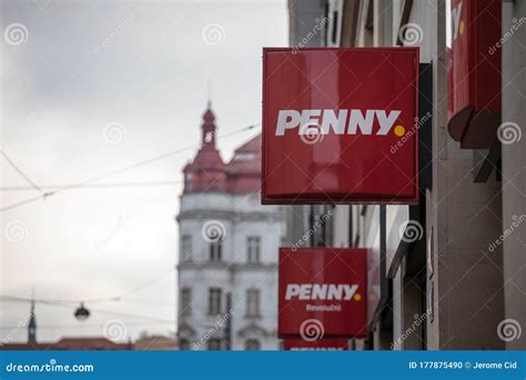 Penny Market Logo In Front Of Their Local Supermarket In Prague