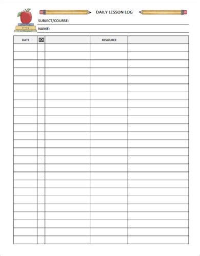 5 Best Daily Lesson Log Templates Pdf