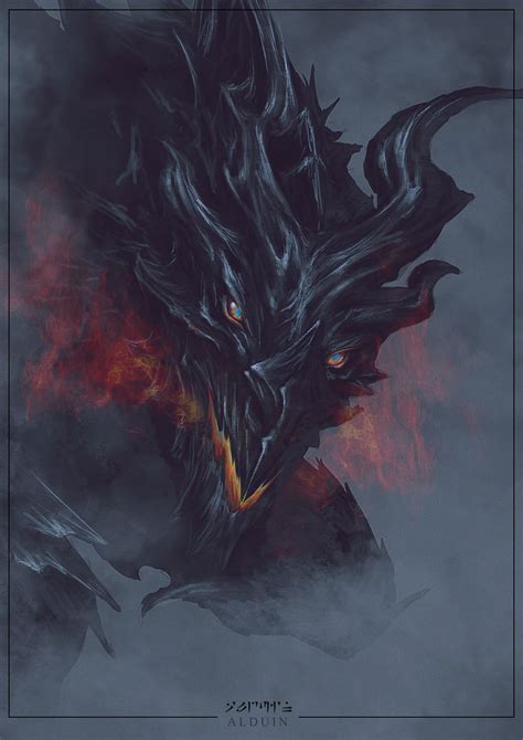 Artstation Alduin From The Elder Scrolls V Skyrim Fanart Debby