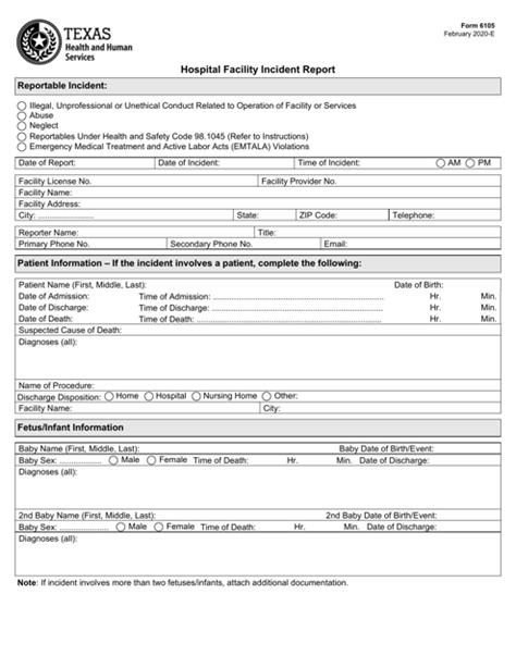 Form 6105 Fill Out Sign Online And Download Fillable Pdf Texas
