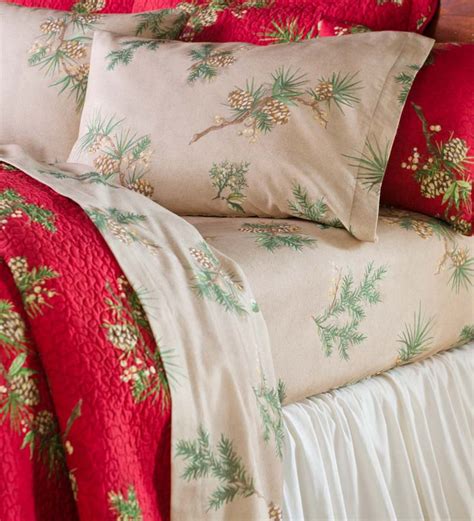 Queen Peaceful Pine Cotton Flannel Sheet Set Plowhearth
