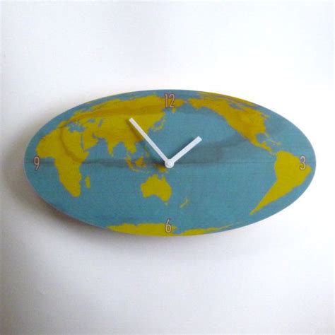 Objectify Oval World Clock By Objectifyhomeware On Etsy 3200 Clock