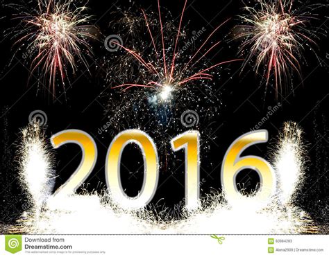 Happy New Year 2016 Fireworks Stock Image Image Of Decoration