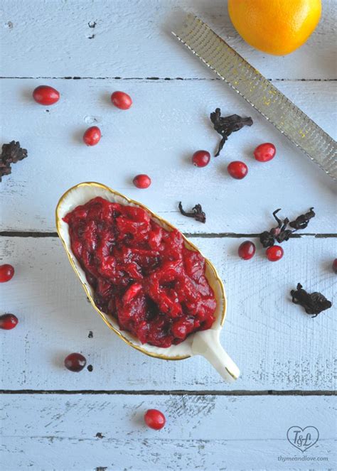 It's edible, delicious and beautiful. Cranberry Hibiscus Sauce - Thyme & Love | Cranberry ...