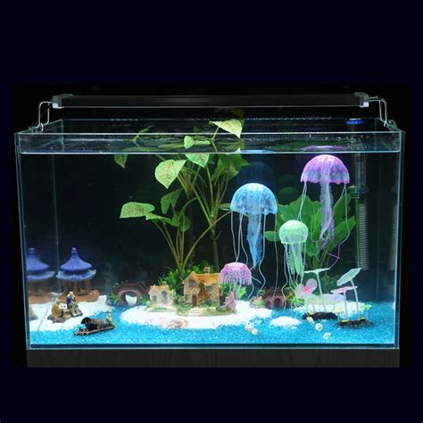 1pc Small Glowing Effect Artificial Jellyfish Fish Tank Aquarium Decor