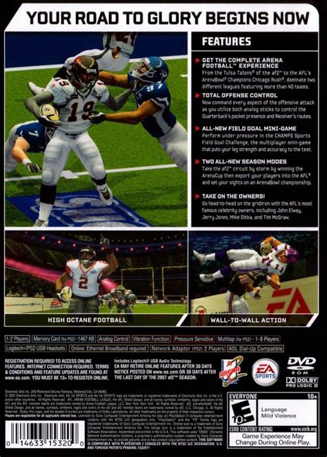 Arena Football Road To Glory Sony Playstation 2 Game