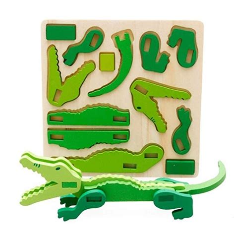 Souarts Child Wooden 3d Model Crocodile Early Education Wisdom Floor