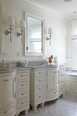 Gray and white metal cup pulls. White Beadboard For Bathroom Vanity Ideas