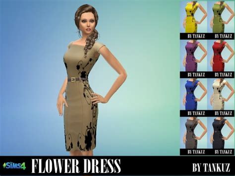 Tankuz Flower Dress By Tankuz • Sims 4 Downloads