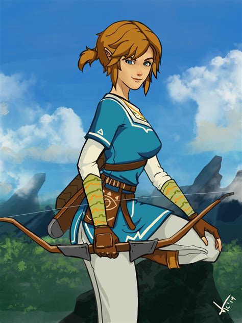 Female Version Of Link By Victter Le Fou Zeldabotw