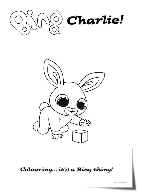 Binglineartcharlie Bing Bunny Kid Coloring Page Coloring Sheets
