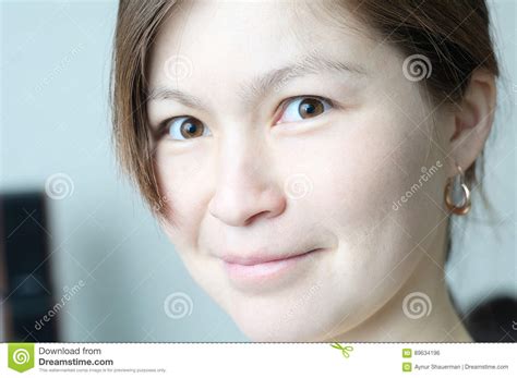Beautiful Smiling Asian Girl Face Portrait Elegant And Beautiful