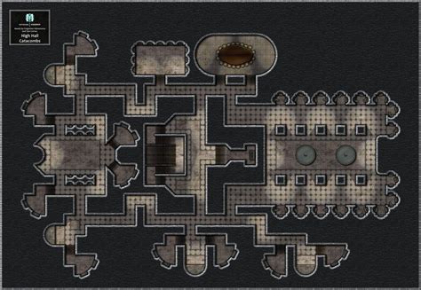 Map Avernus 84x58 High Hall Catacombs Roll20 Dungeon Maps