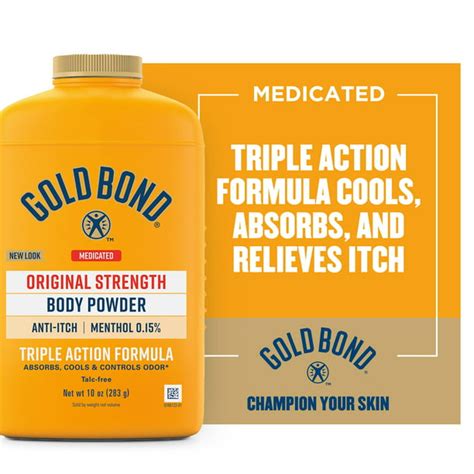 Gold Bond Medicated Original Strength Body Powder 10 Oz Talc Free