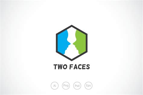 Two Faces Logo Template Logo Templates Creative Market