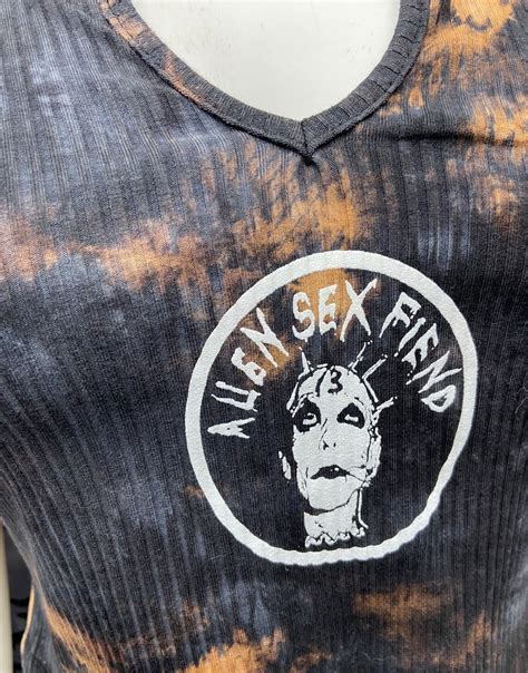 Official Alien Sex Fiend Fashion Bleached Short Sleeve Crop Etsy