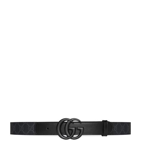 Gucci Black Gg Supreme And Leather Double G Belt Harrods Uk