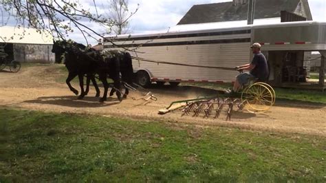 Horse Drawn Harrow Drag And Cart Youtube