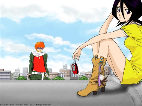 Download Ichigo Kurosaki Rukia Kuchiki Anime Bleach Wallpaper